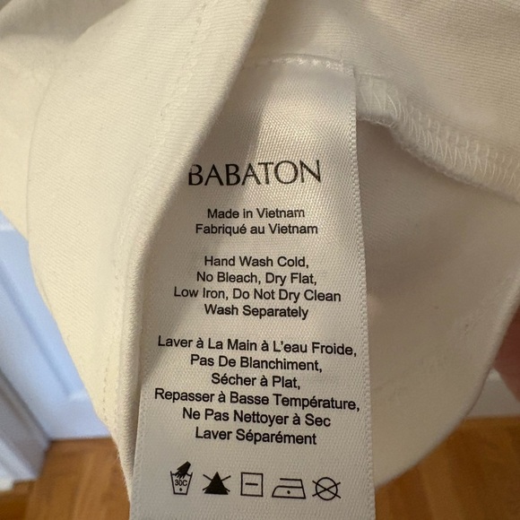 Aritzia Babaton White Mock Neck Short Sleeve Top Size Extra Small Cotton - Picture 7 of 8